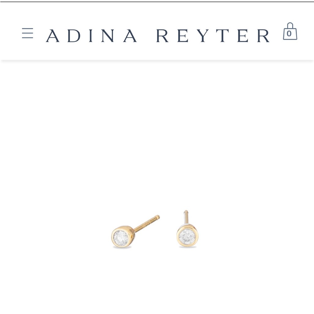 Adina Reyter Diamond Posts Pair in 14 ct yellow gold